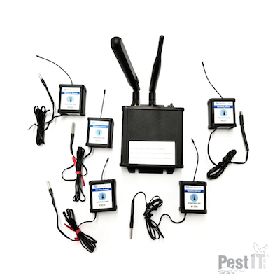 Wireless sensors for bed bug heater treatment
