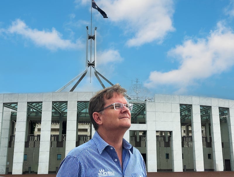 David Priddy, CEO of Sundew Solutions, outside Parliament House, ACT