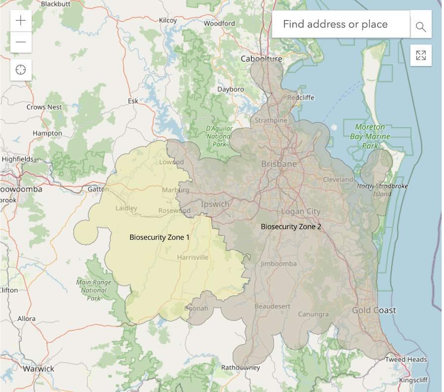 Fire ant biosecurity zones May 2024
