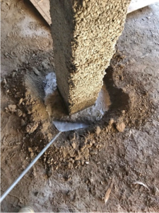 Biflex applied to a trench around a pier