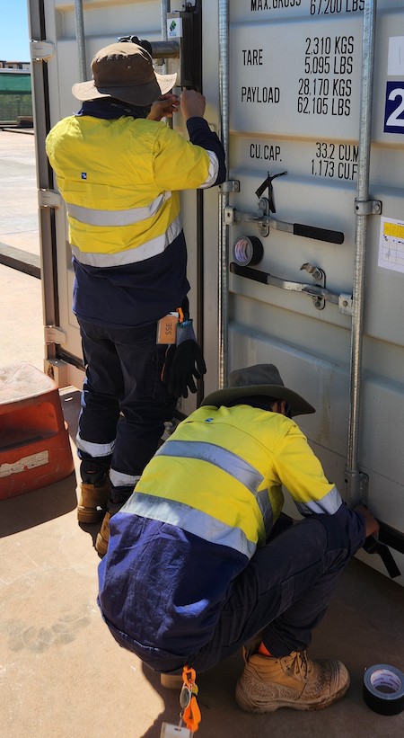Pest control students undertaking a practical exercise