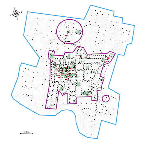 Map showing areas of termite activity