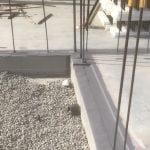 Close up of the foundations of a house under construction