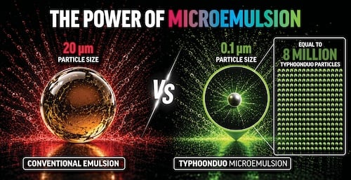 Infographic about the power of microemulsion technology